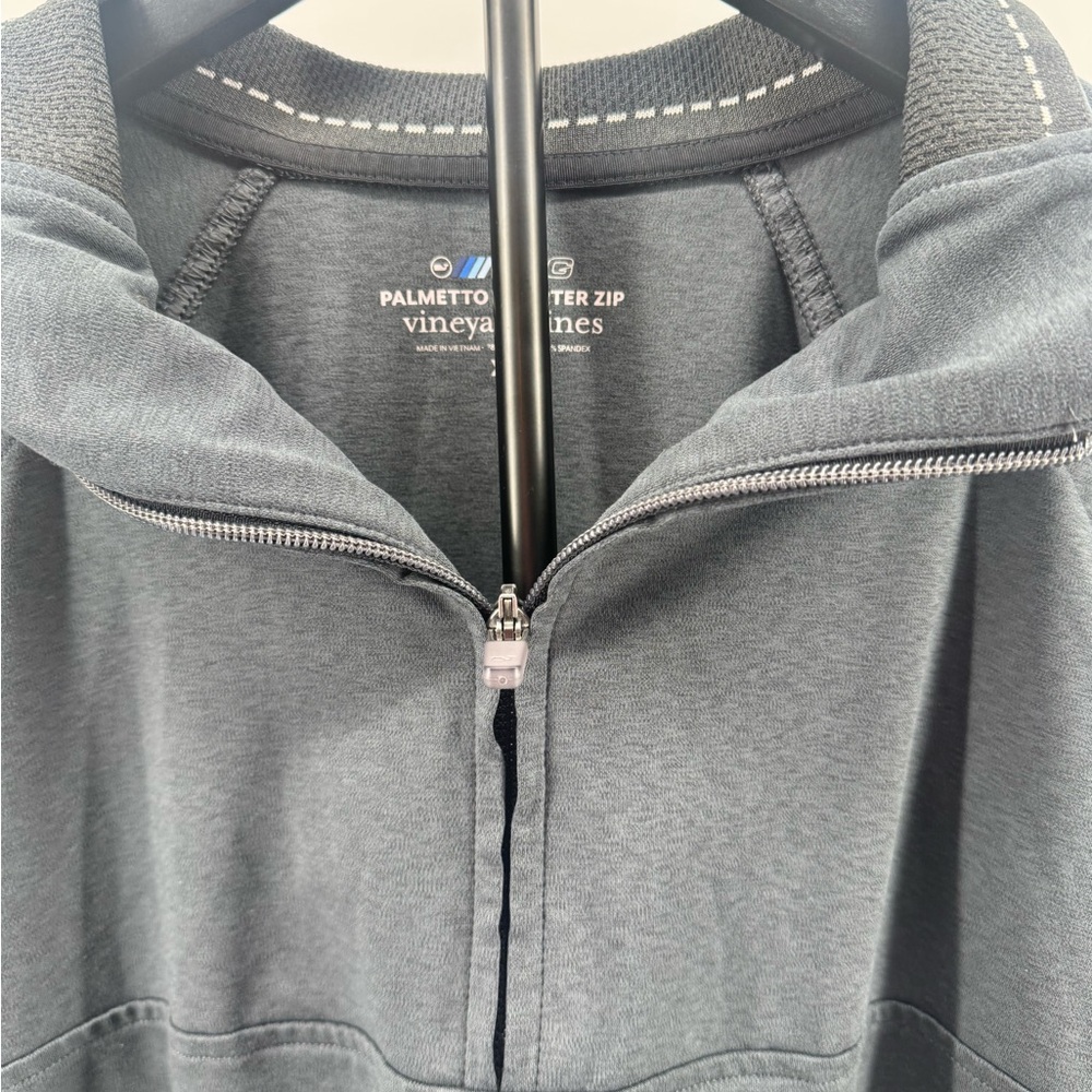 Vineyard Vines Men's Charcoal Heather Palmetto Golf Quarter-Zip size XL - Picture 4 of 6